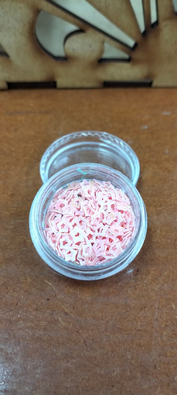 Small tub pink star glitter