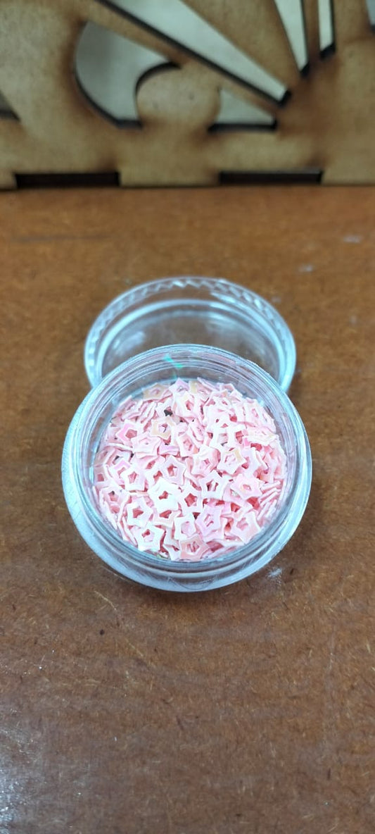 Small tub pink star glitter