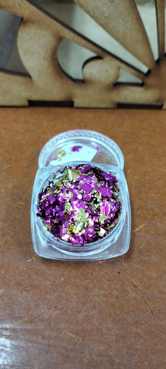 Small tub glitter and flakes purple and gold