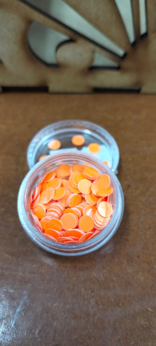 Small tub orange disc glitter