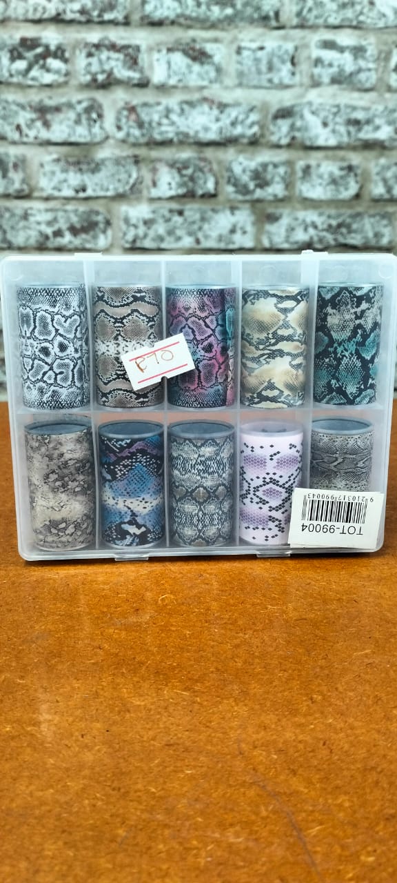 10pc Animal print foil case