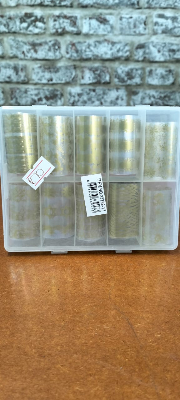 10pc Foil case gold print