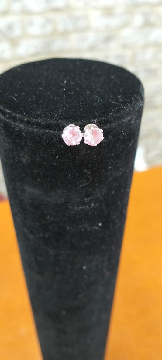 Pink crystal earrings stainless steel