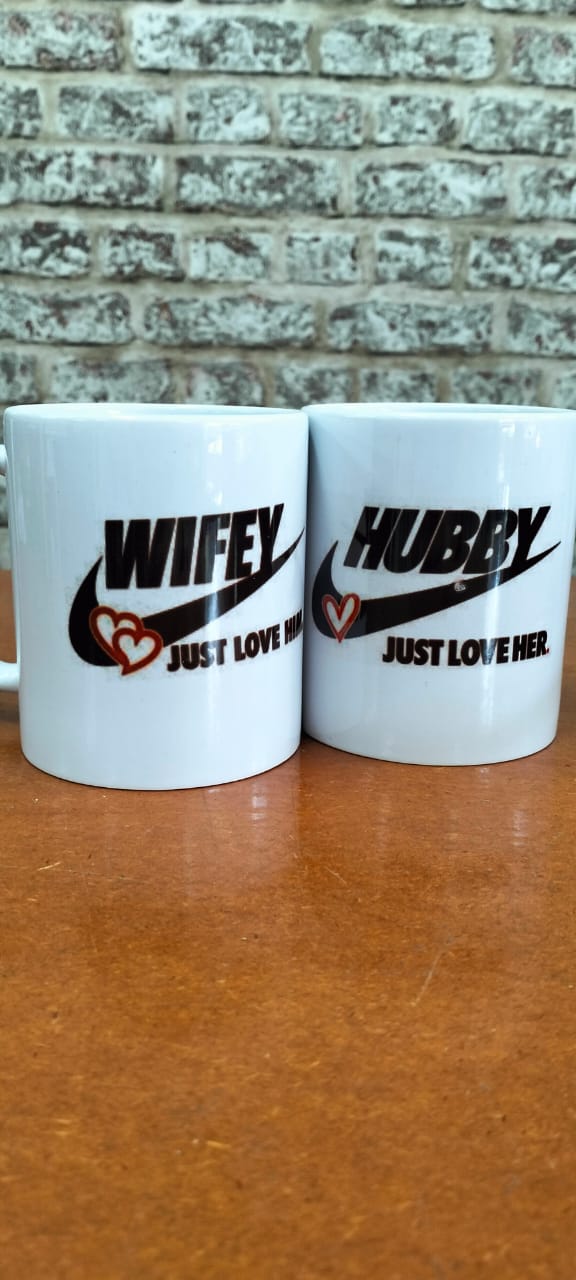 Hubby & Wife Nike mug set