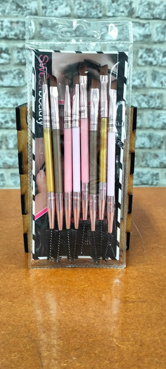 8pc TINT brush set with mascara brush