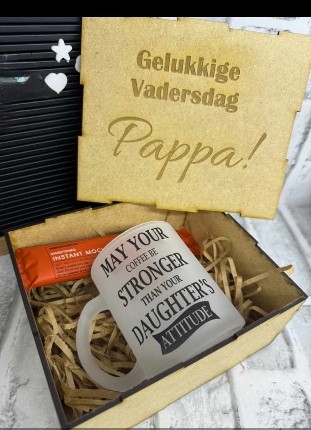 Fathers day gift box with coffee mug