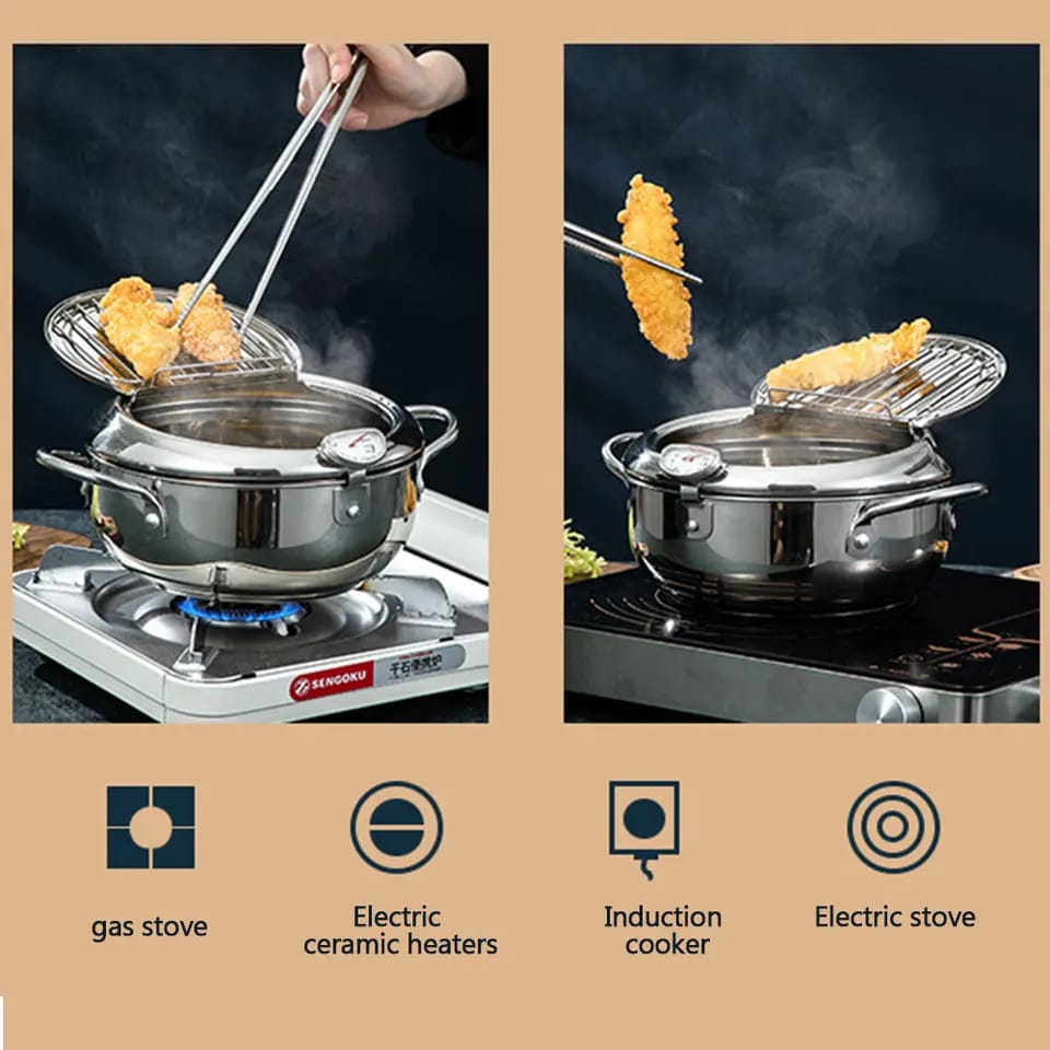 3.4L Stainless Steel Frying Pot