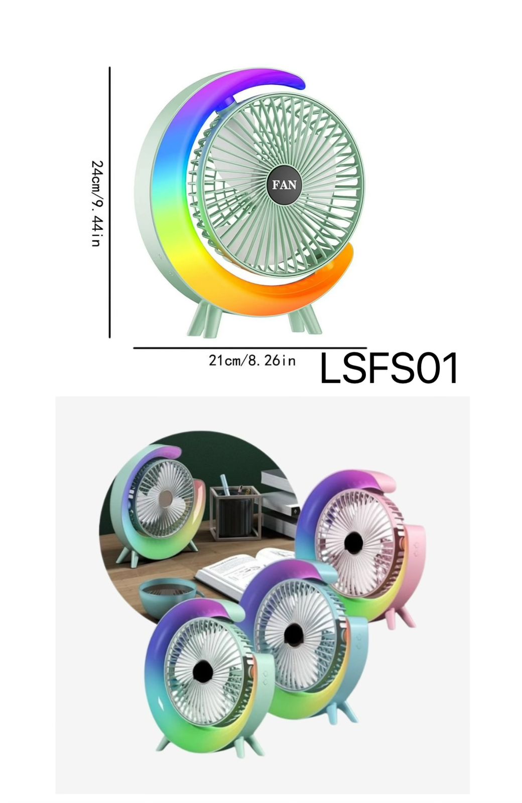 Colour changing Desktop Fan