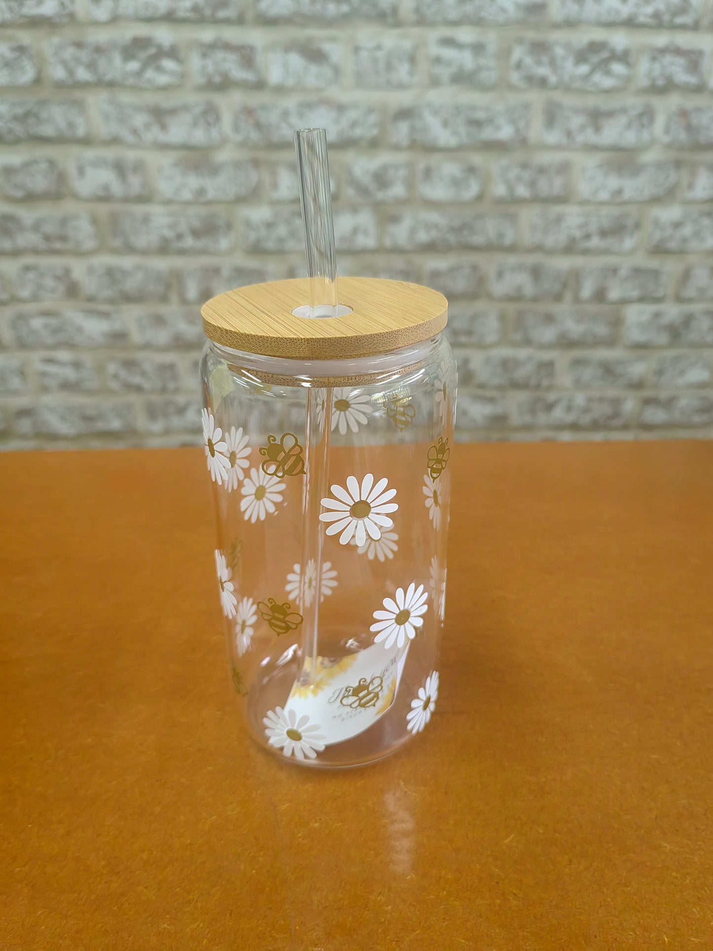 500ml Glass drinking jar with straw