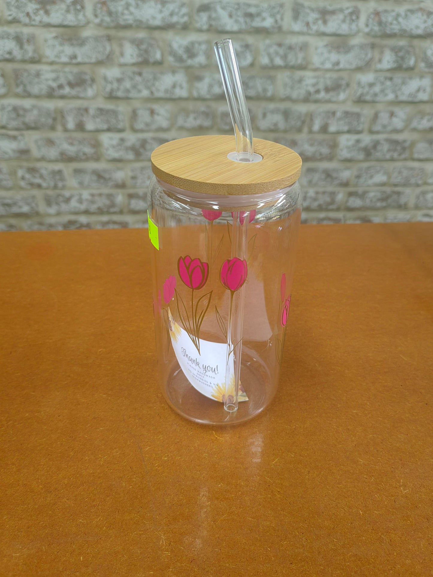 500ml Glass drinking jar with straw