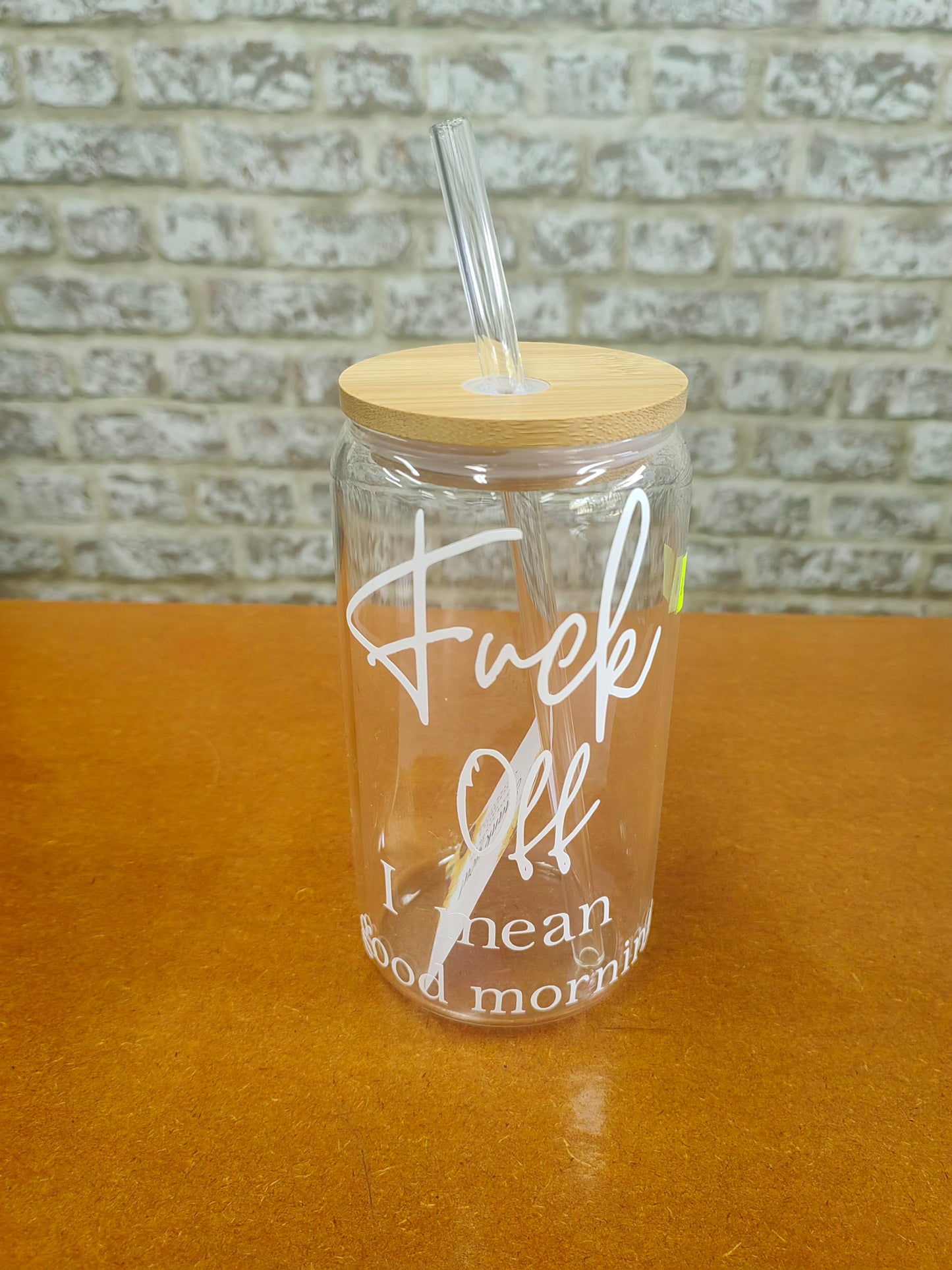 500ml Glass drinking jar with straw