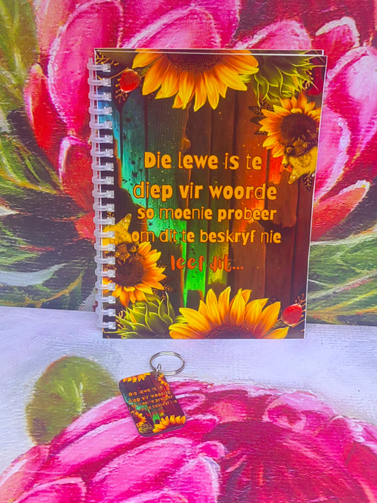 A5 note book with key ring