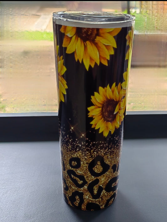 Leapord Glitter tumbler