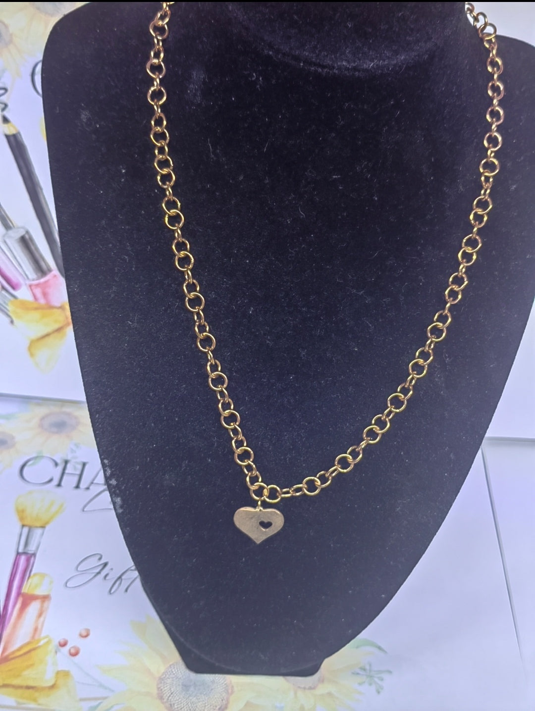 Rose gold heart link chain