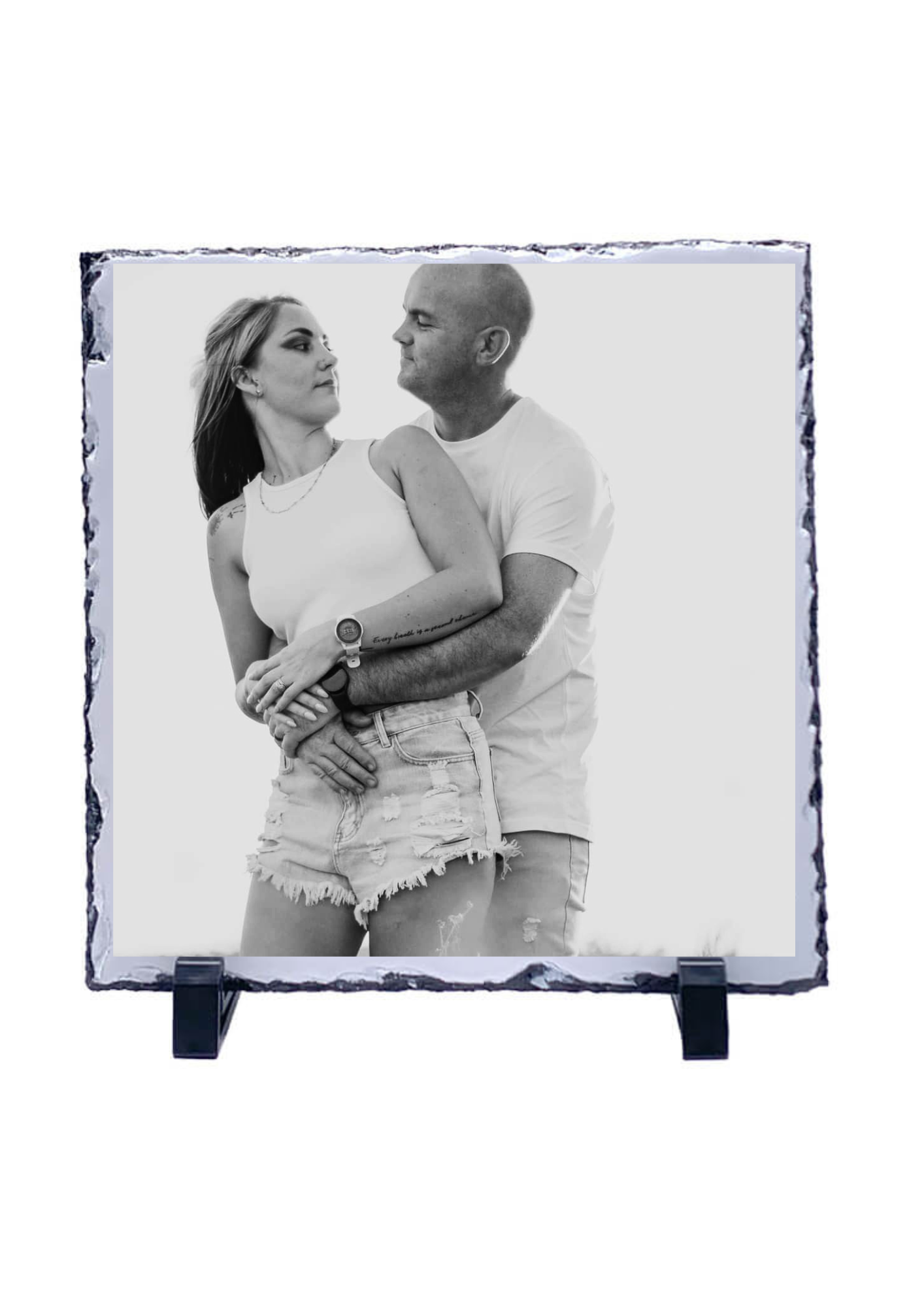 Stone photo frame with photo